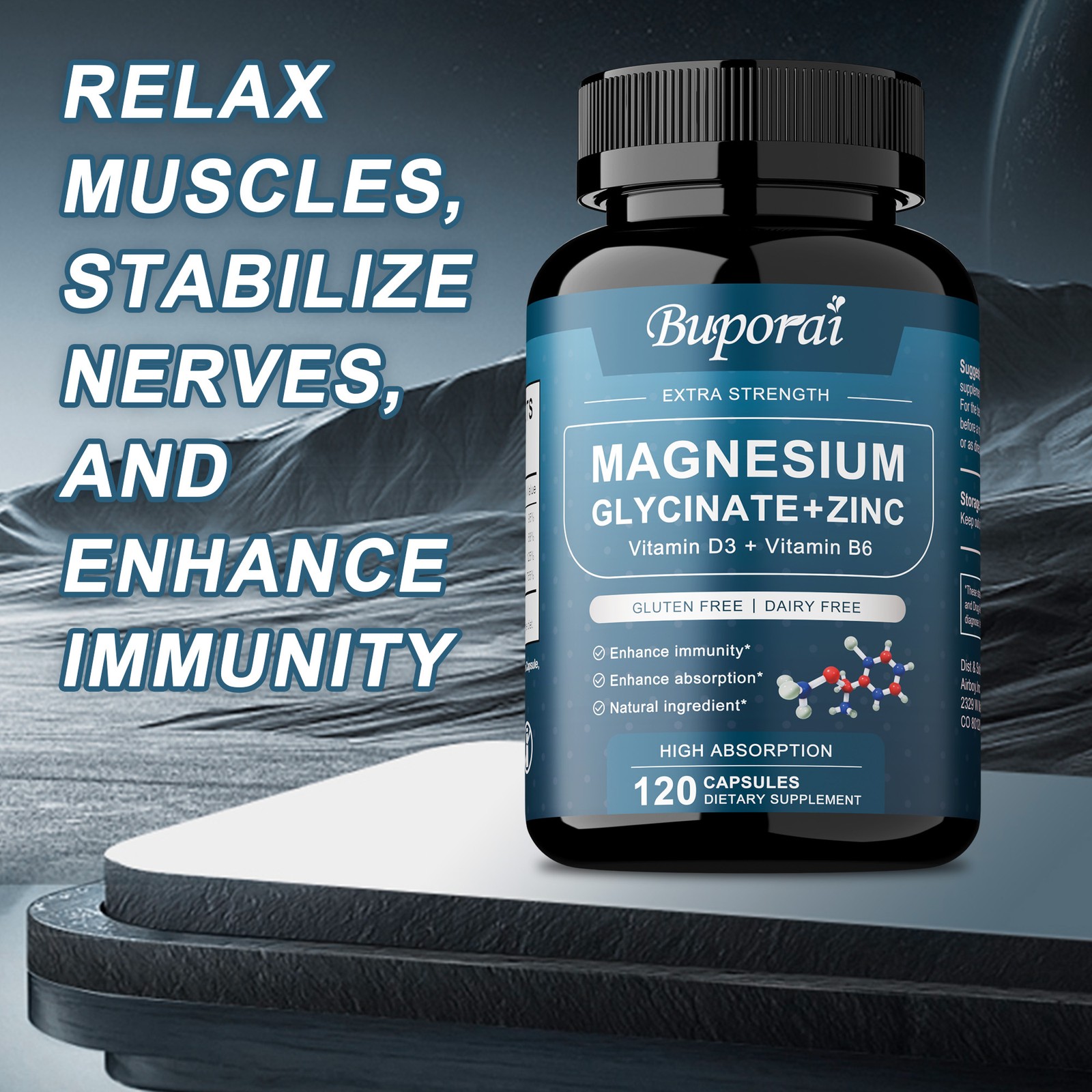 Magnesium Glycine +Zinc 240pcs-Brain and Joint Health,Enhance Cognitive Function