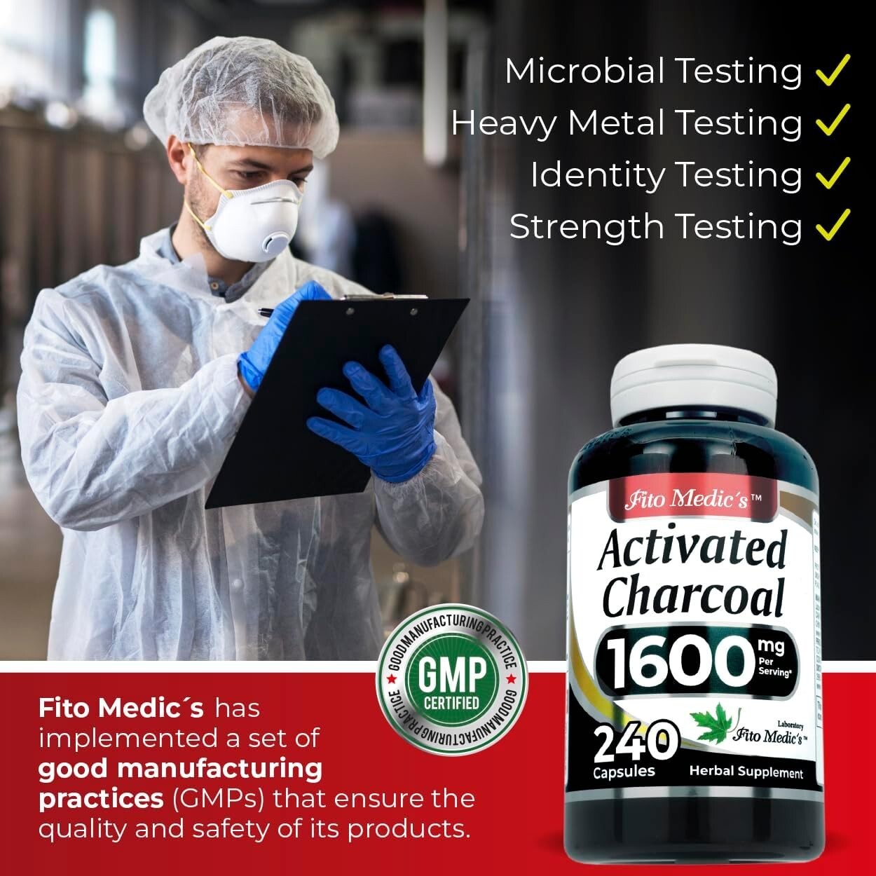 Advanced Activated high Vegan Capsules 1600mg 240 Absorbent Ultra Charcoal Absor
