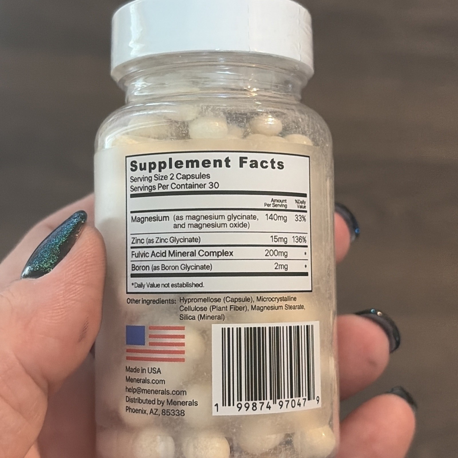 Menerals Dietary Supplement Capsules 60 Count Pack of 1 New Sealed