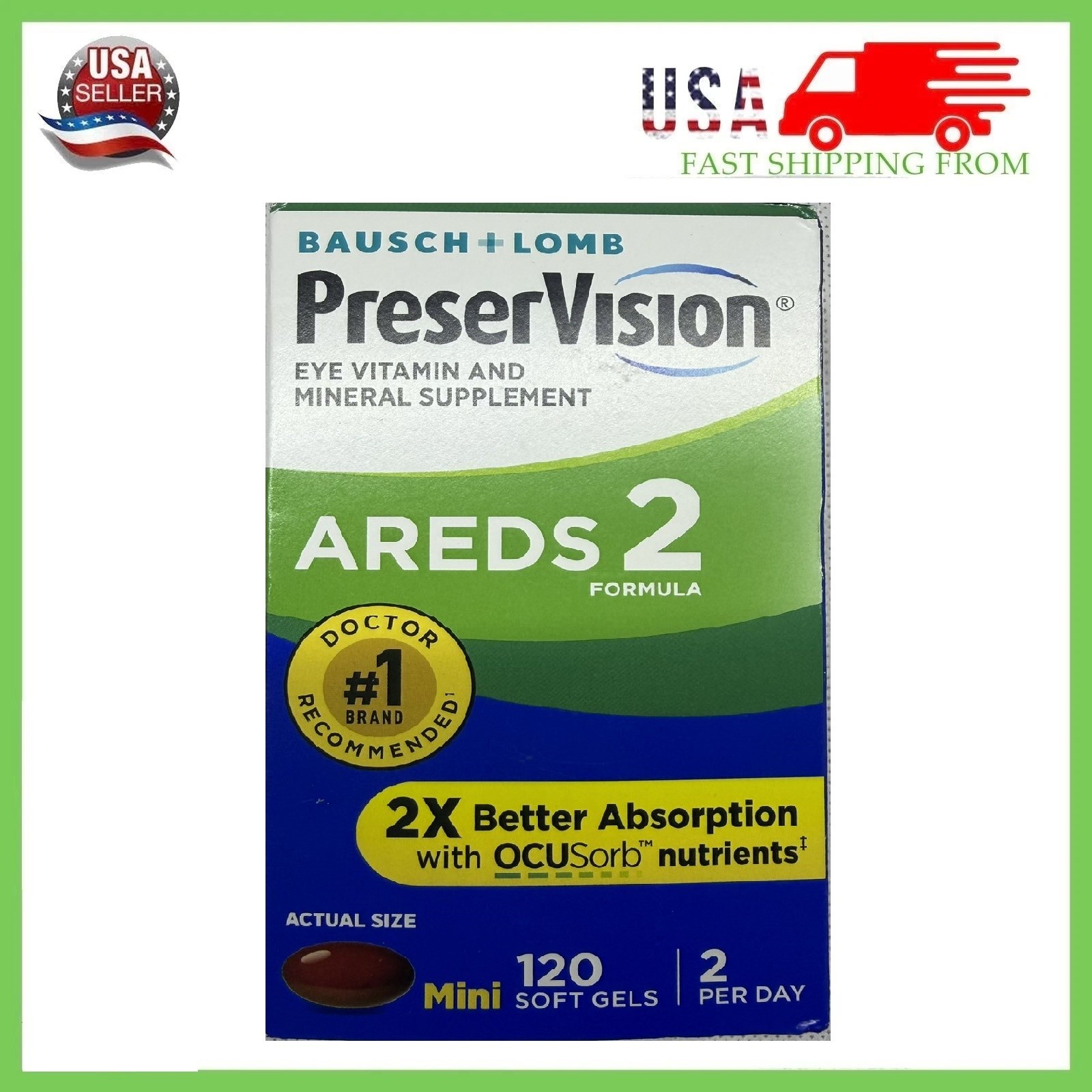 PreserVision AREDS 2 Eye Vitamin & Mineral Supplement with OCUSorb, Zeaxanthin