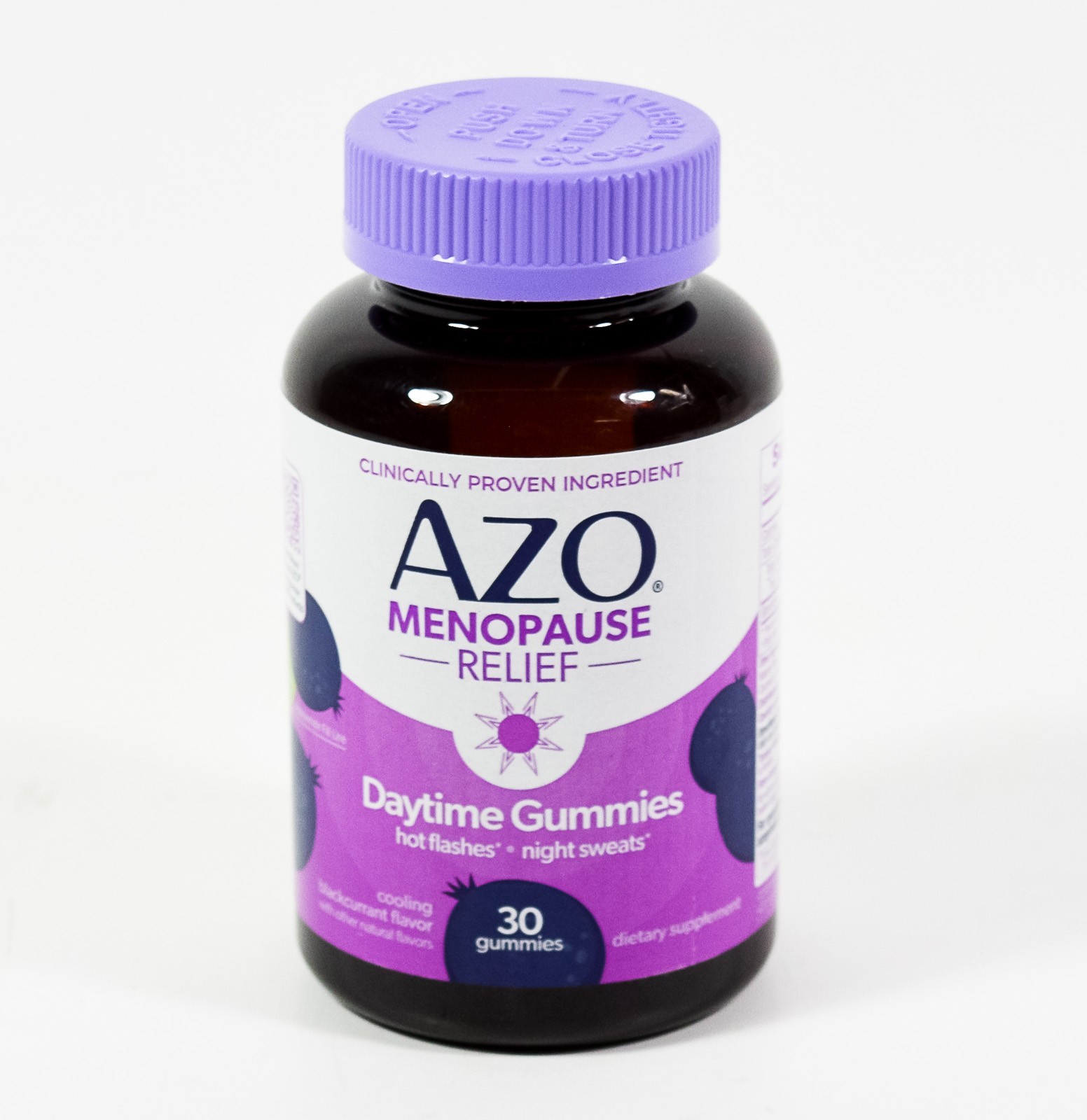 AZO Menopause Relief DAYTIME GUMMIES 30 blackcurrant Hot Flash 11/2026