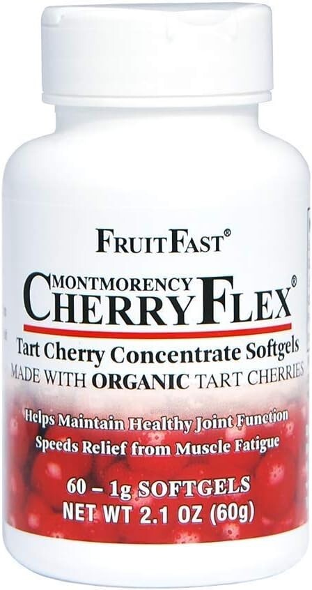100% Red Tart Organic Cherry Concentrate Supplement 60 Count Non-GMO Gluten Free