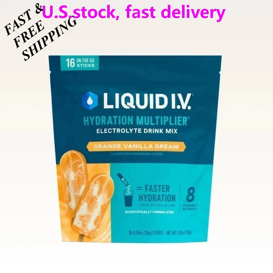 Liquid I.V. Hydration Multiplier Orange Vanilla | Electrolyte Powder 16 Servings