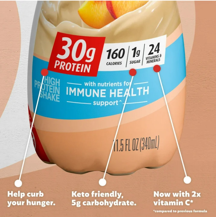 Premier Protein Shake, Peaches & Cream, 30g Protein, 12 Ct