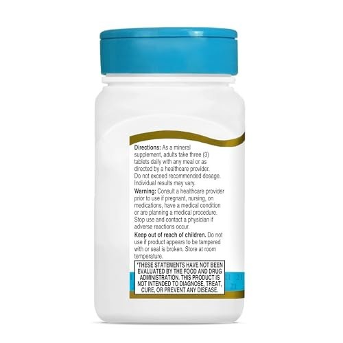 Calcium Magnesium Zinc + Vitamin D Tablets, 90 Count (Pack of 2) – Bone Health S