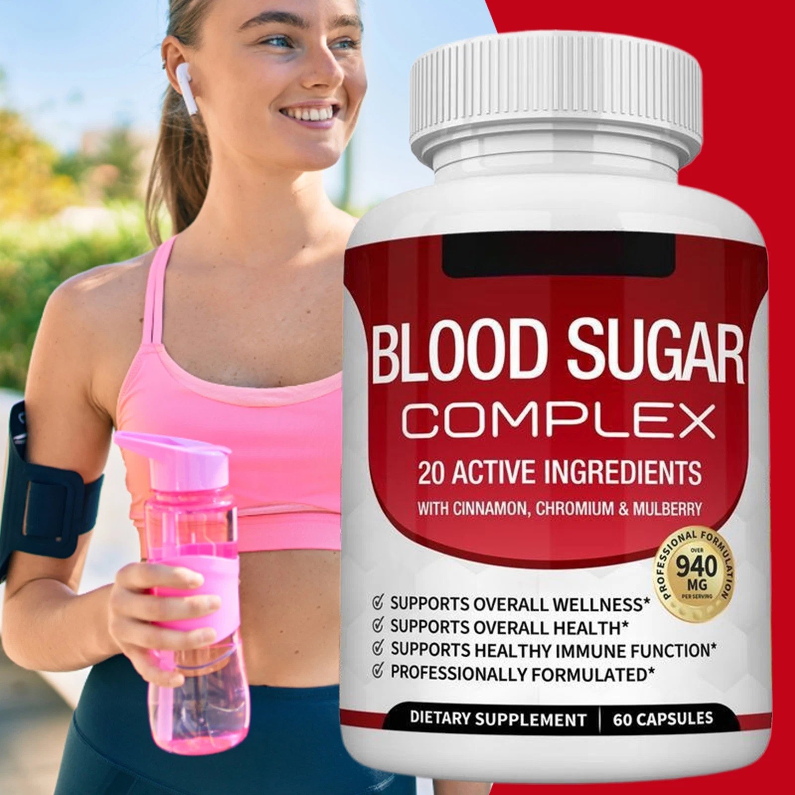 1~2x Magnesium 8 in 1 Complex 1000mg & Blood Sugar Blend Supplement Combo