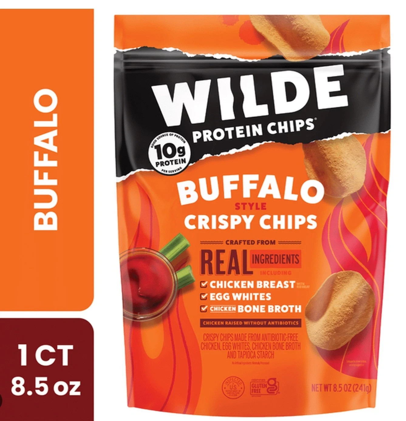 Wilde Buffalo Protein Chips 8.5 Oz Healthy Snack High Protein Chips ( 2pks)