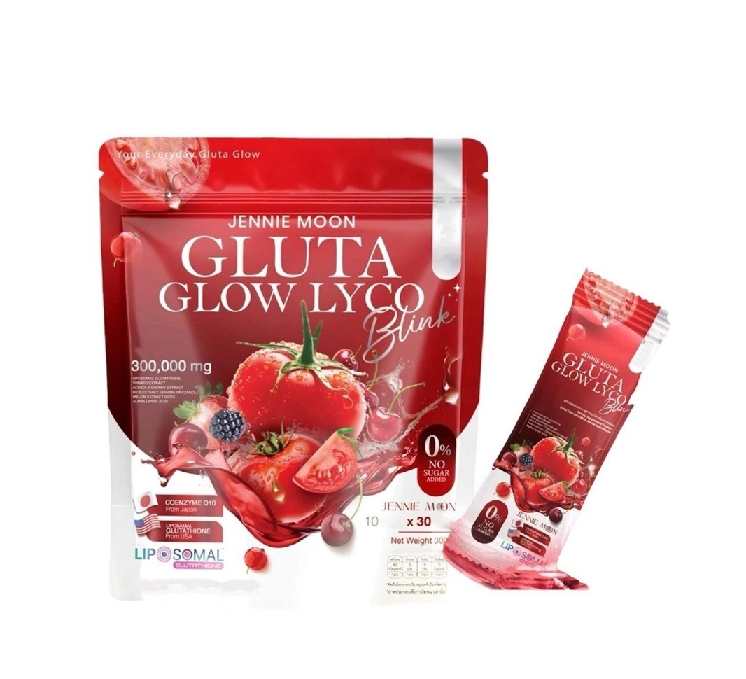 Jennie Moon Gluta Glow Lyco Drink Powder 30 Sachets CoQ10 Blend 300g