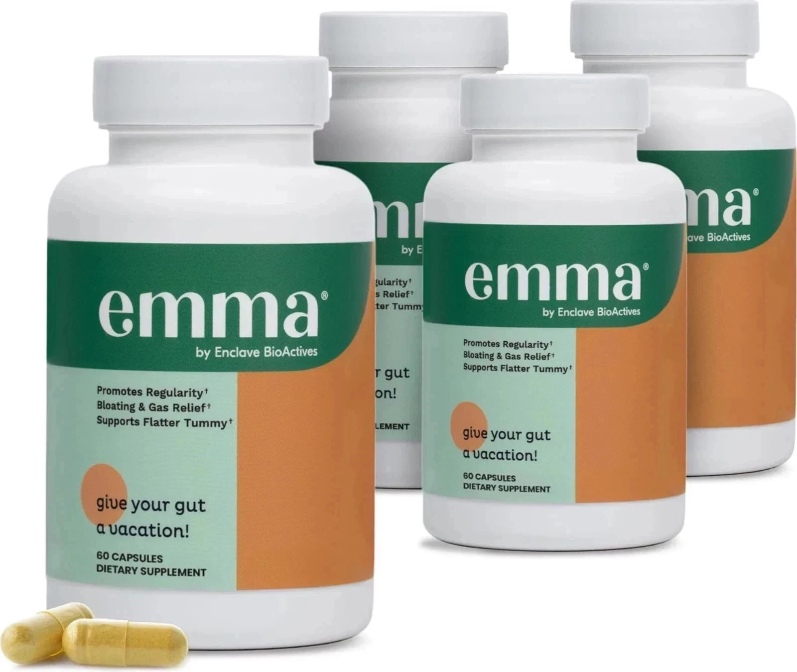Emma Gut Health Doctors Endorsed Supplement 60 Capsules -Relief from Gas