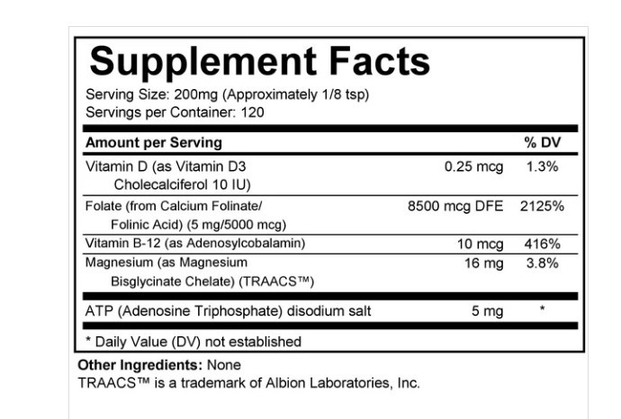Super Folinic Acid High Dose Powder, 2 PACK, 24 g each + Magnesium-Enriched