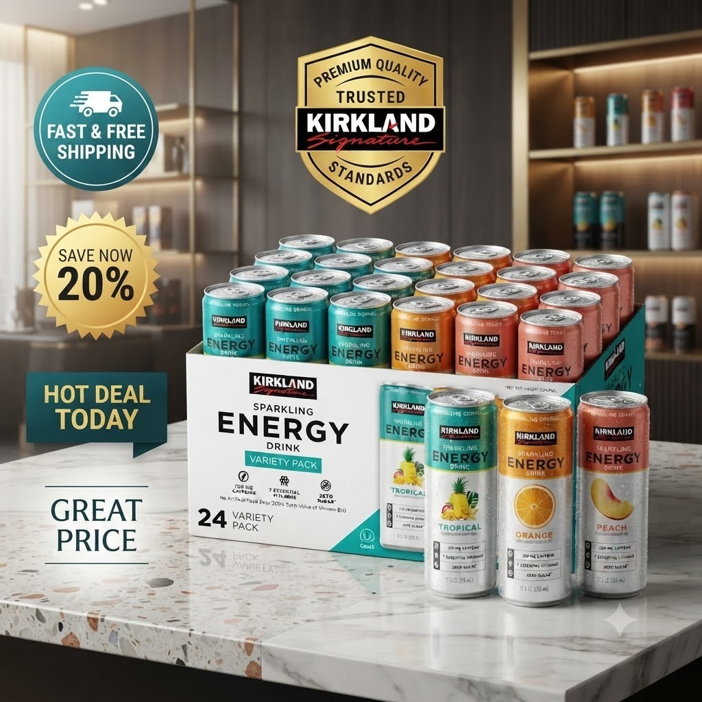 Kirkland Signature Sparkling Energy Drink Variety Pack 12 fl oz 24 Count