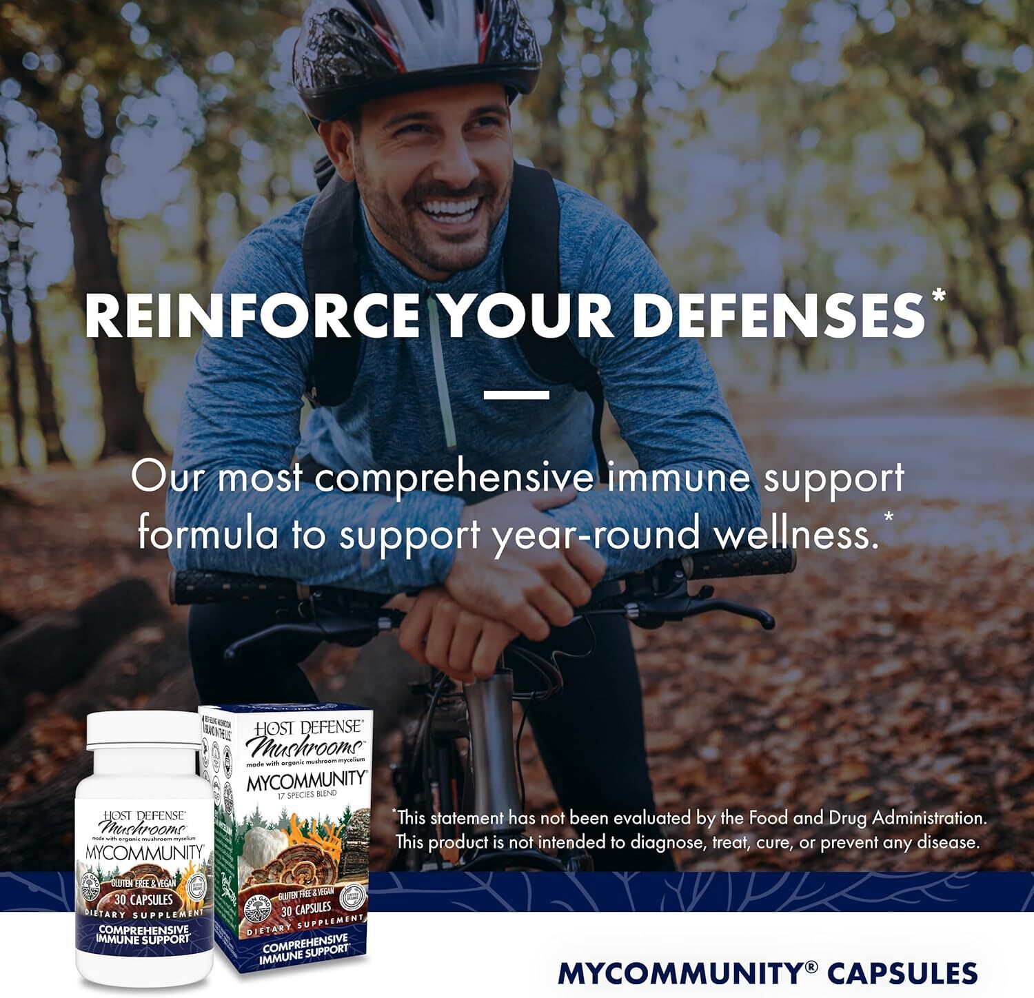 Host Defense MyCommunity Capsules – 17 Species Blend Mushroom Supplement for Imm