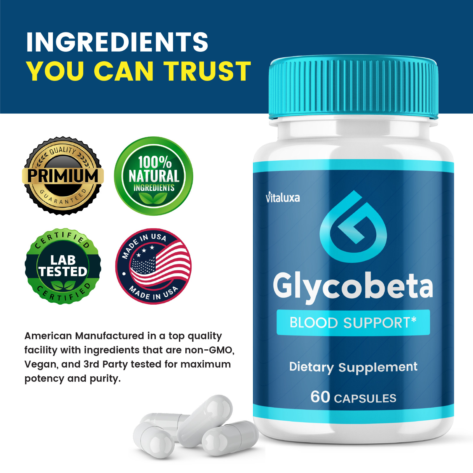 (3 Pack) Glycobeta Capsules, Glyco Blood Health and Circulation (180 Capsules)