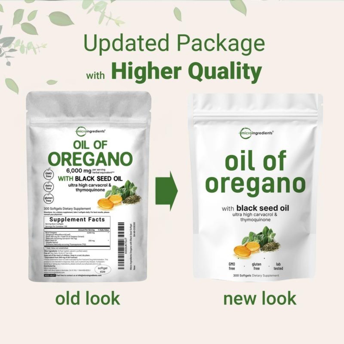 Micro Ingredients Supplement – Oregano Oil with Black Seed Oil NEW