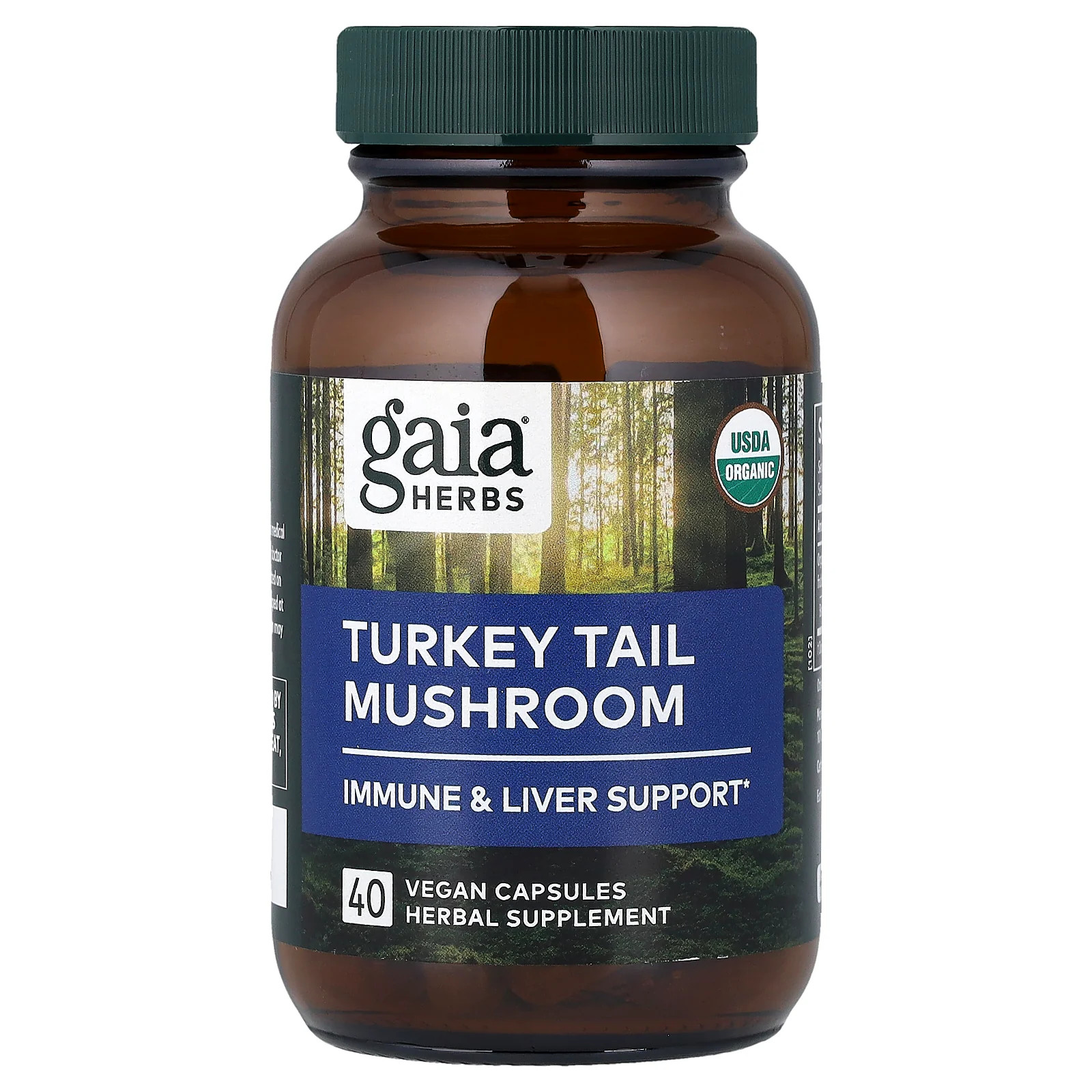 2 X Gaia Herbs, Turkey Tail Mushroom, 40 Vegan Capsules (400 mg per Capsule)