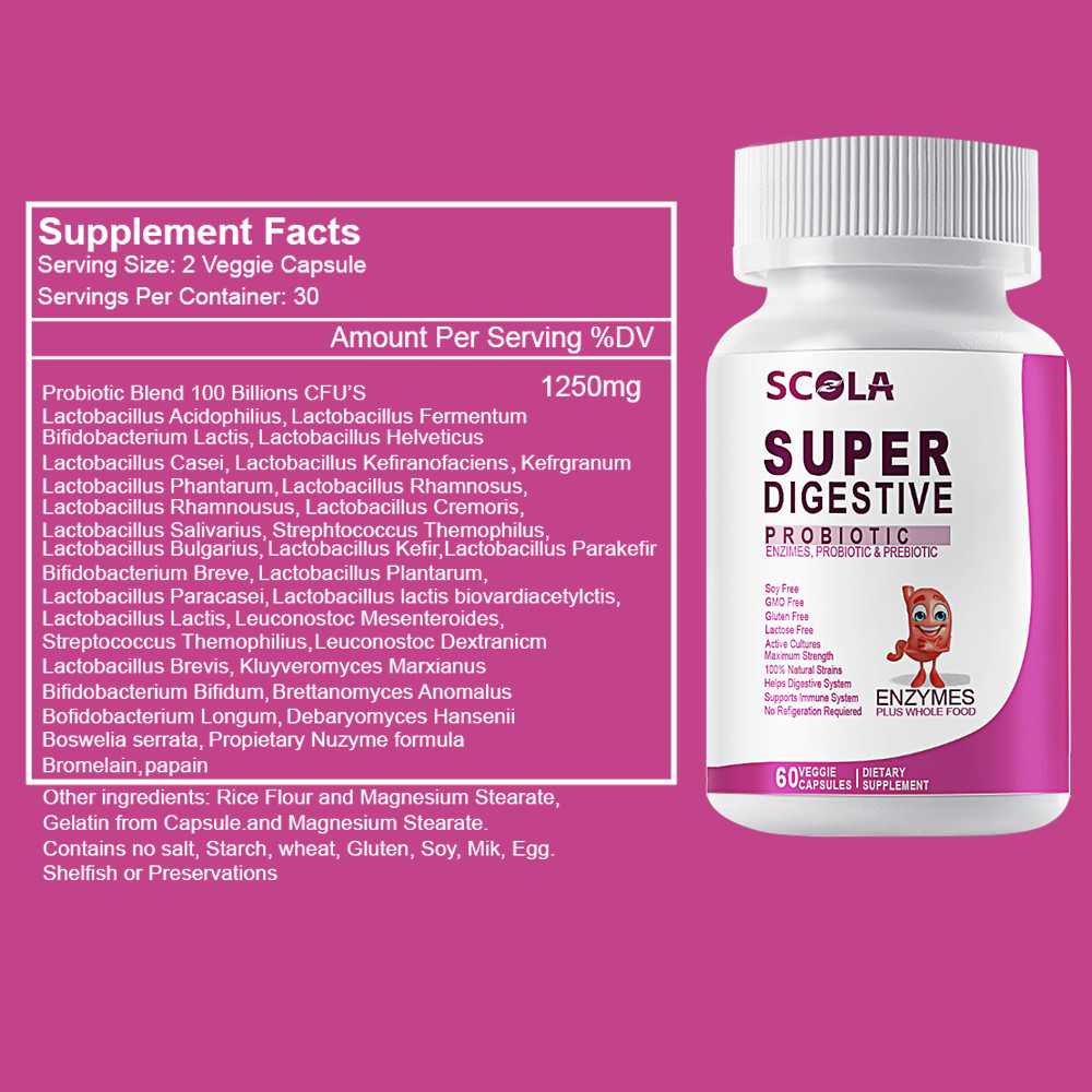 Probiotic blend of Lactobacillus reuteri 100 Billion CFU/GRAM Capsules 60