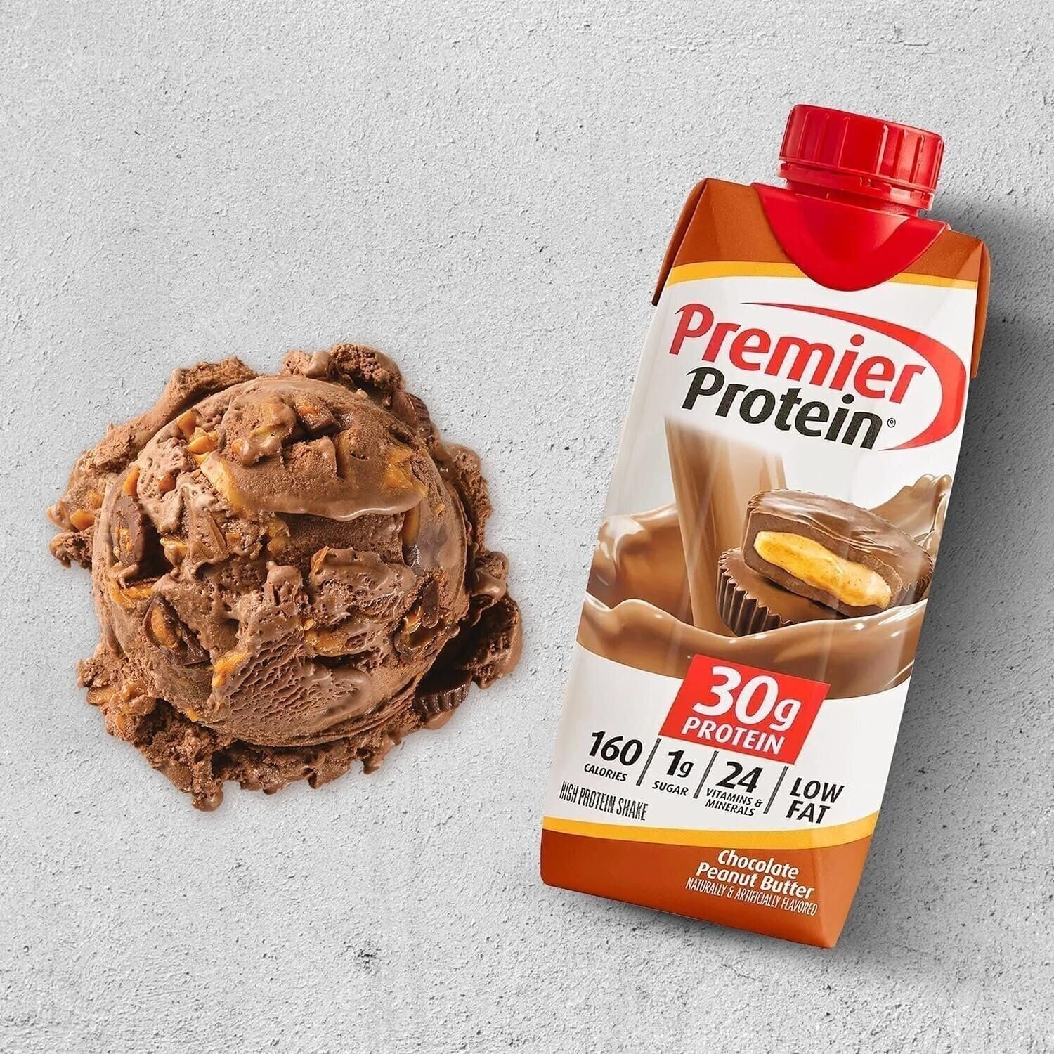 Premier Protein Chocolate Peanut Butter 10 Pack in The Award Box Packaging.