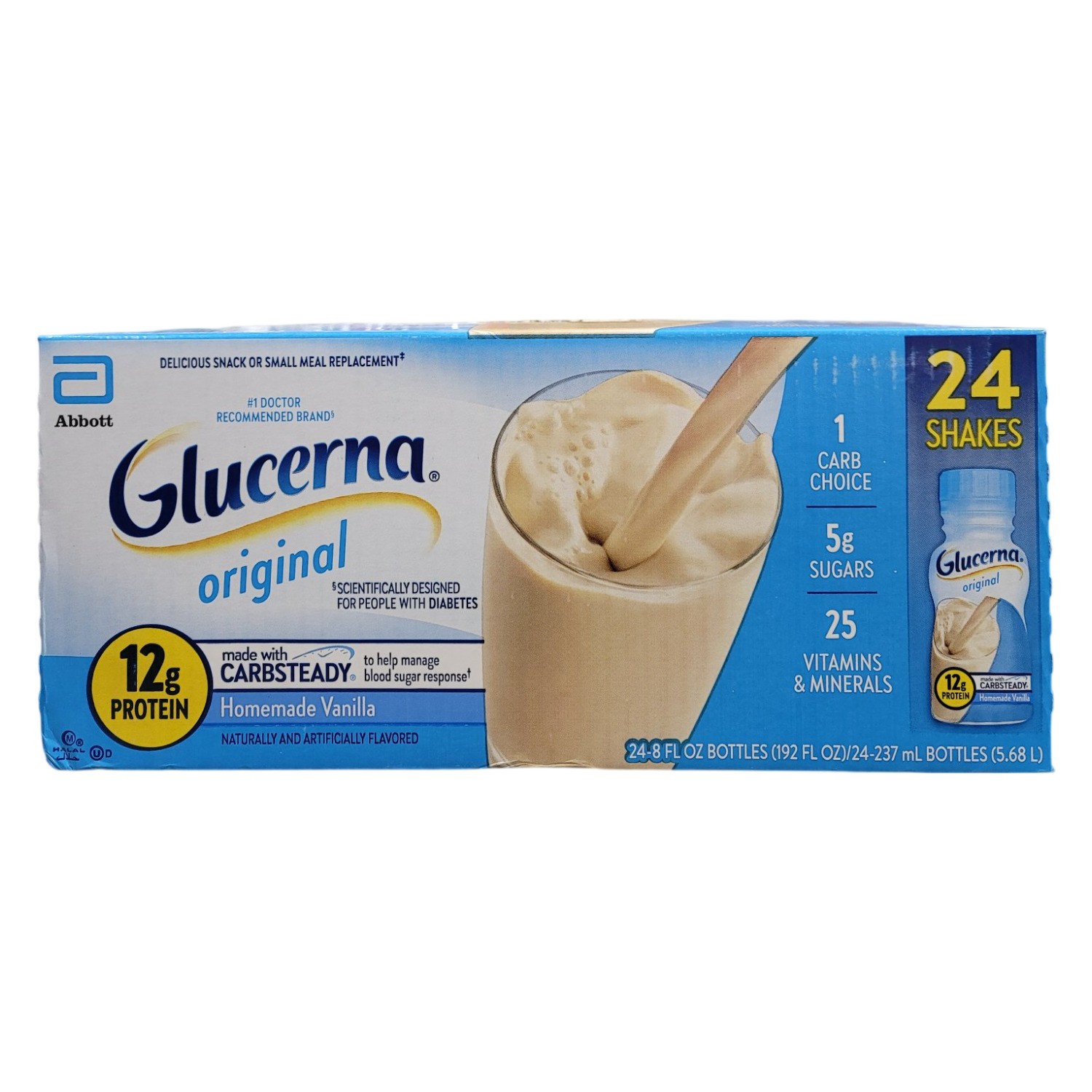 Glucerna 12g Protein Small Meal Replacement Shake, Homemade Vanilla 8 fl. oz.