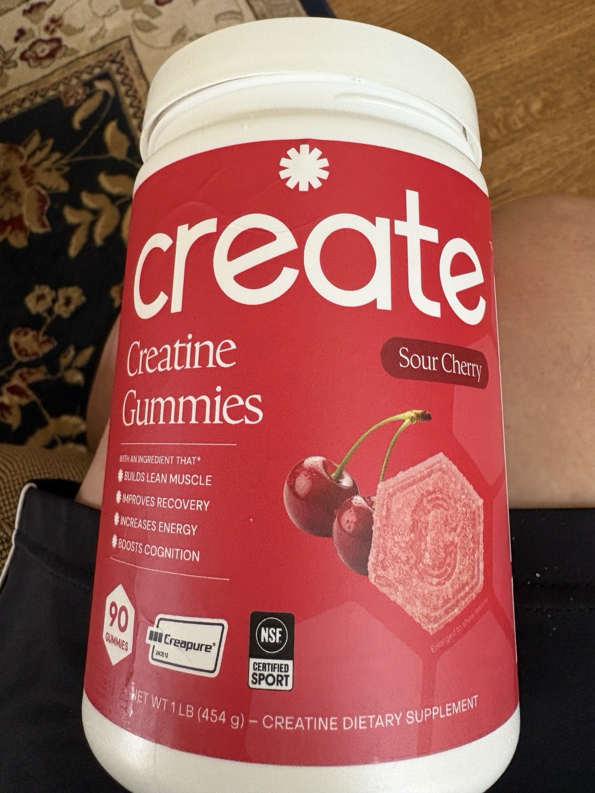 Create Creatine Gummies – 1 Lb. – Energy – Muscle -Boost – Sour Cherry Exp:9/27