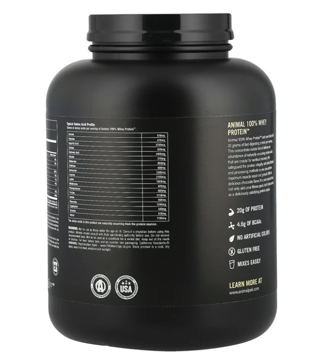 Animal 100% Whey Protein Powder, Chocolate Fudge, 4 lb