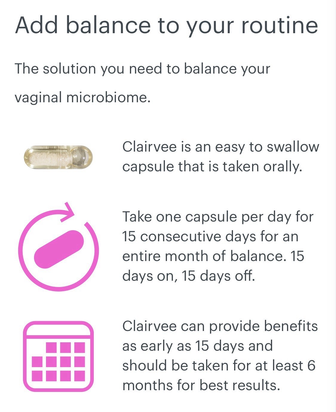 Bonafide Clairvee Probiotic Microbiome Odor Itching Discharge 15 Capsules. 11/26