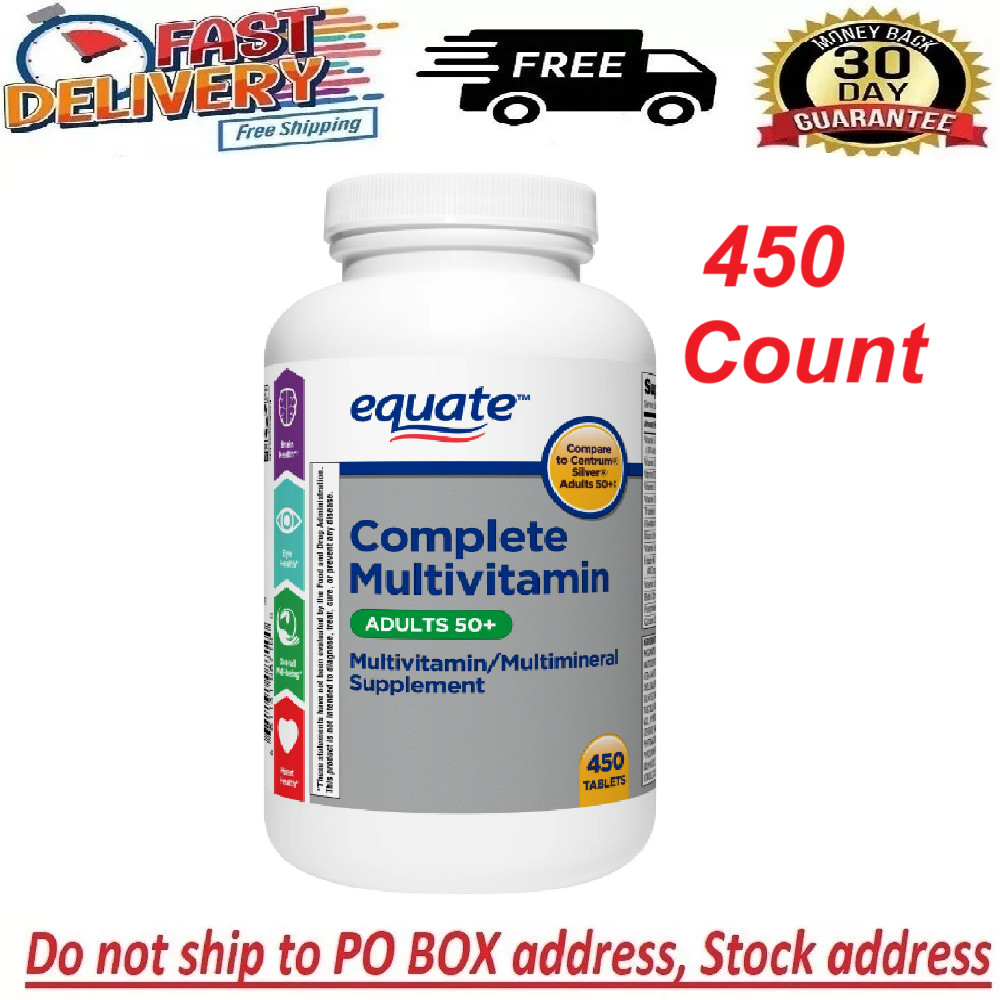 Equate Complete Multivitamin/Multimineral Supplement Tablets, Adults 50+, 450 Co