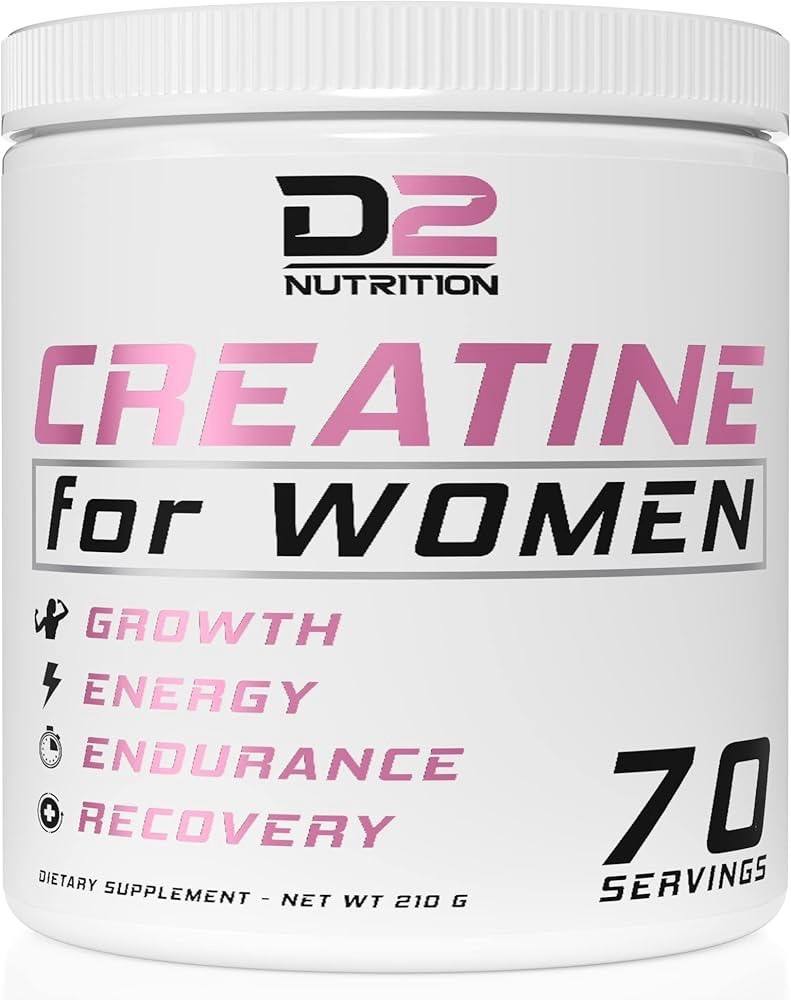 2 Pack D2 Nutrition Creatine for Women 210g 70 Servings, Muscle & Energy Support