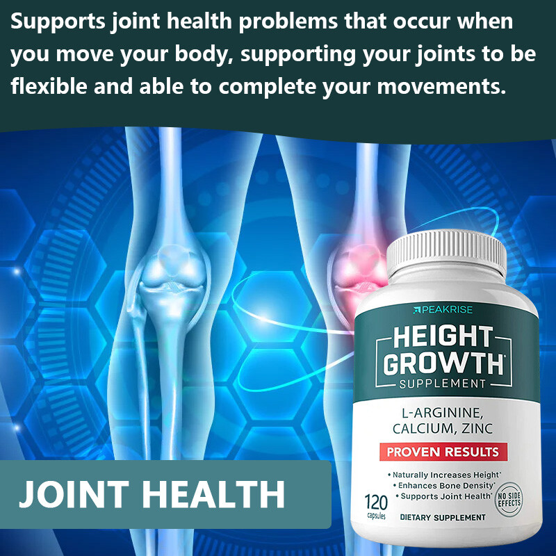 Height Growth Supplement – 60 Caps -Enhance Bone Strength,Development Supplement