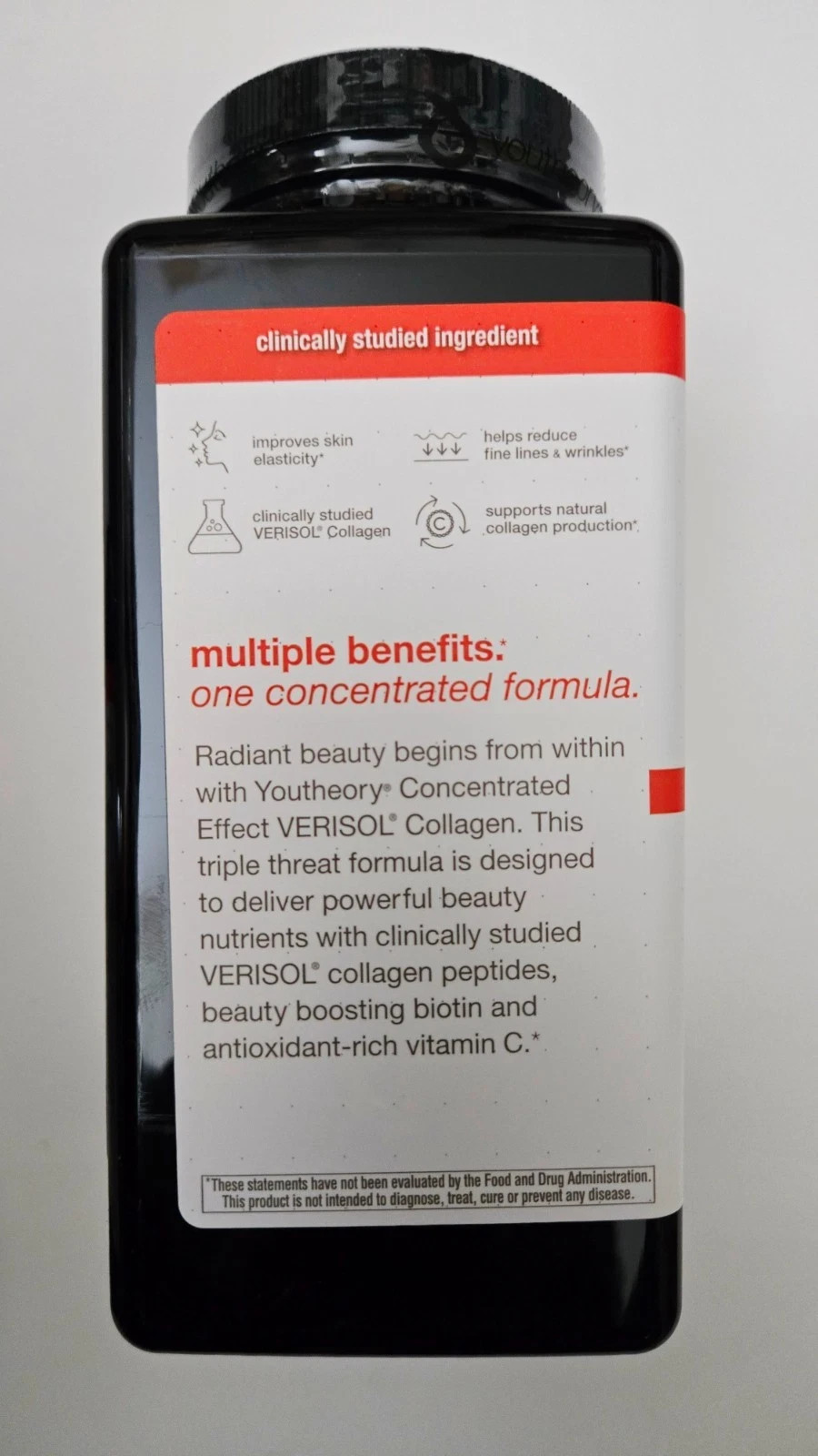 NEW Youtheory Collagen Concentrated Effect Verisol Biotin exp 01/28 345 tab.