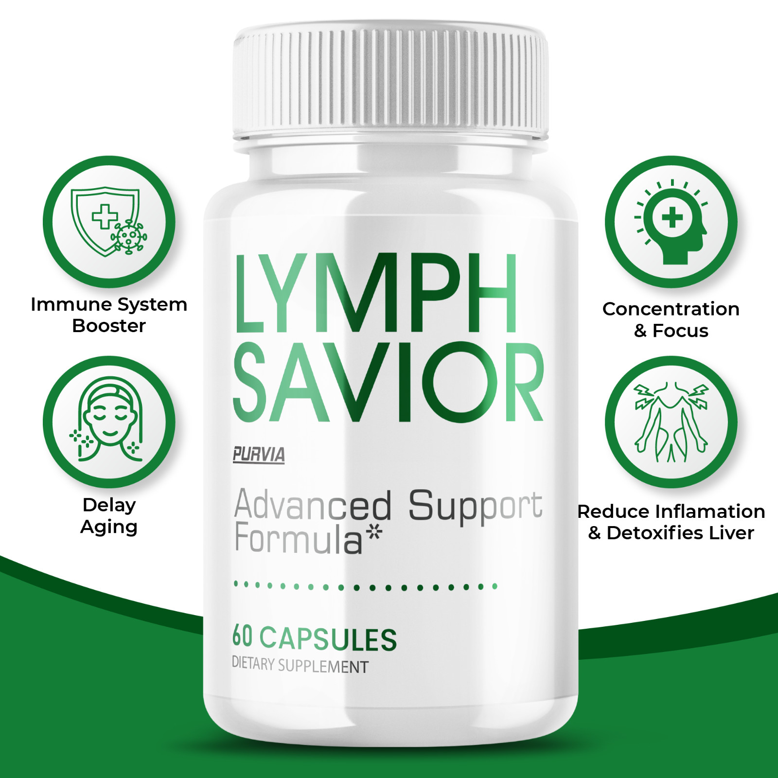 (3Pack) Lymph Savior Capsules LymphSavior Pills Lymphatic Health Support (180ct)