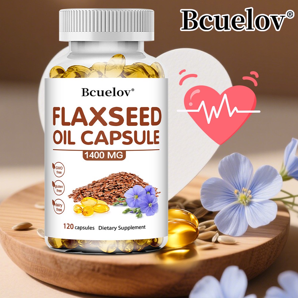 Flaxseed Oil Supplements Heart Health Enhance Immunity Improve Mood 120 Pills US