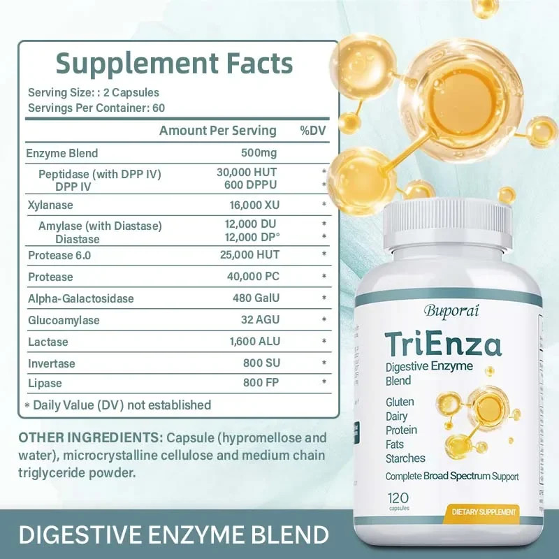 TriEnza 240pcs – Improve Digestion of Proteins, Carbohydrates, Fats, Polyphenols