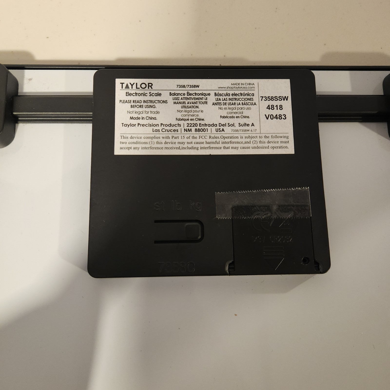 Taylor Digital 400LB Capacity Black/Grey Bathroom Scale