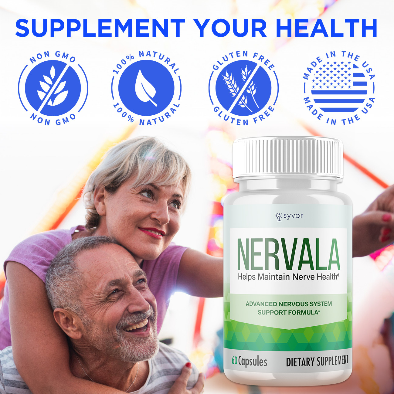 (5 Pack) Nervala Nerve Nootropic All Natural Super Nerve Supplement 300 Capsules