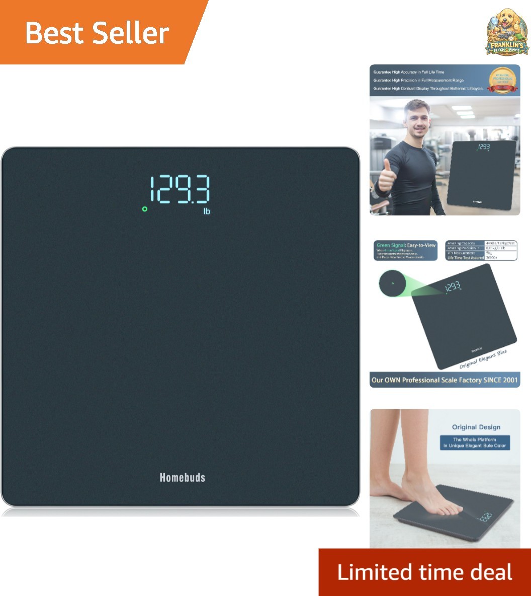 Bathroom Scale for Body Weight, Precision 0.1lb by Our Professional Scale Fac…