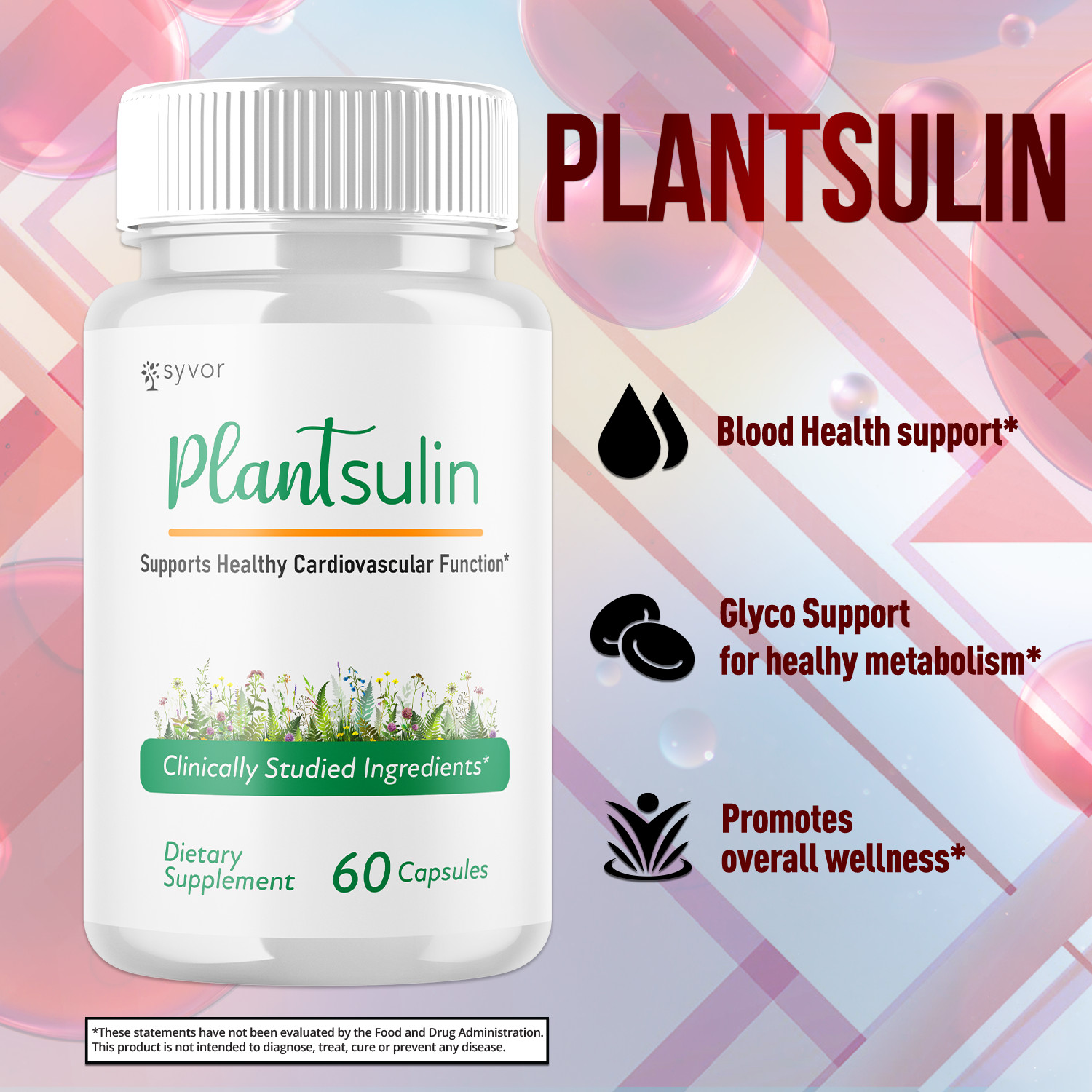 Plantsulin Supports Healthy Cardiovascular Function Pills (60 Capsules)