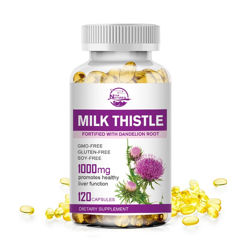 Organic Milk Thistle Capsules 1000mg – Liver Cleansing,Detox & Repairing Formula