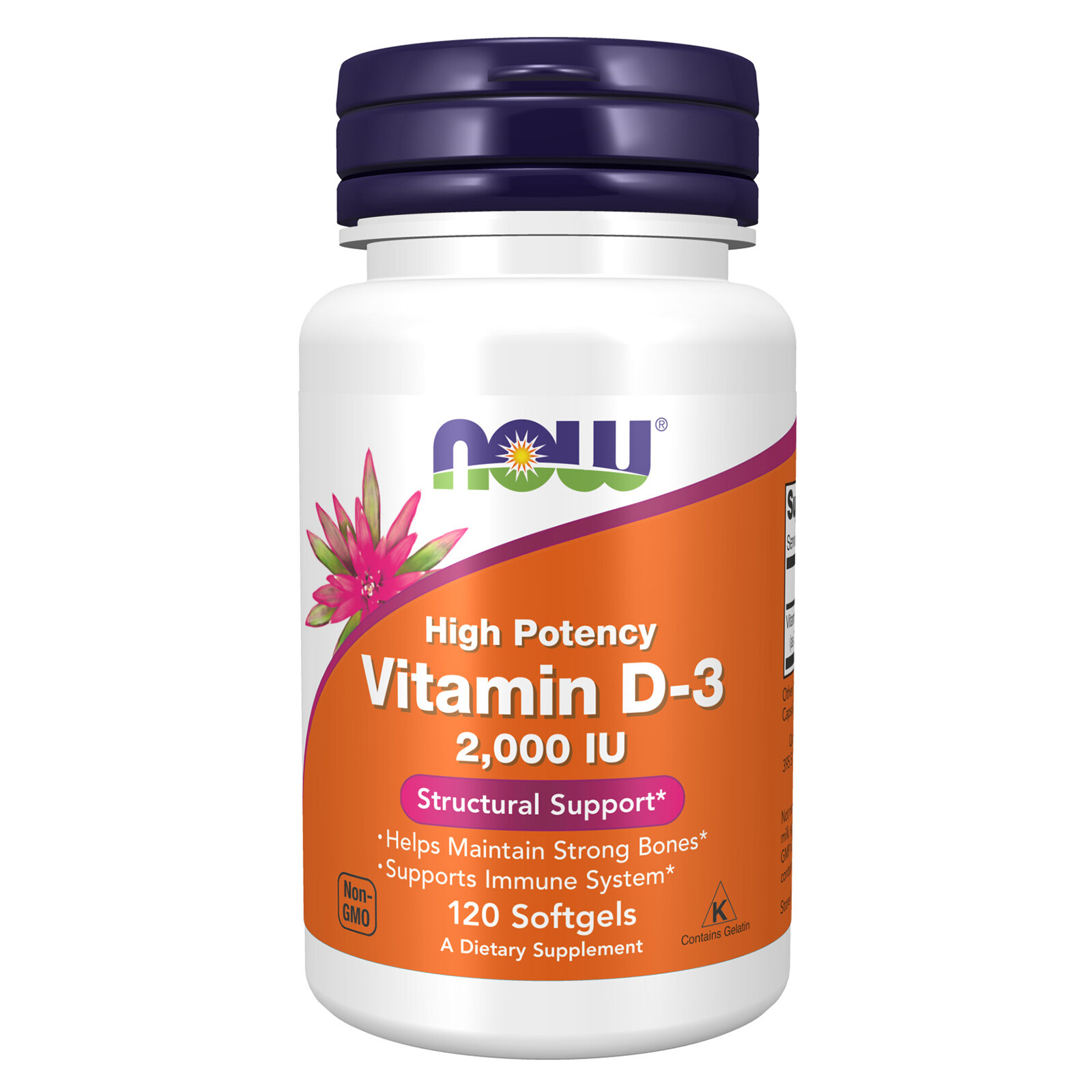 NOW FOODS Vitamin D-3 2000 IU – 120 Softgels
