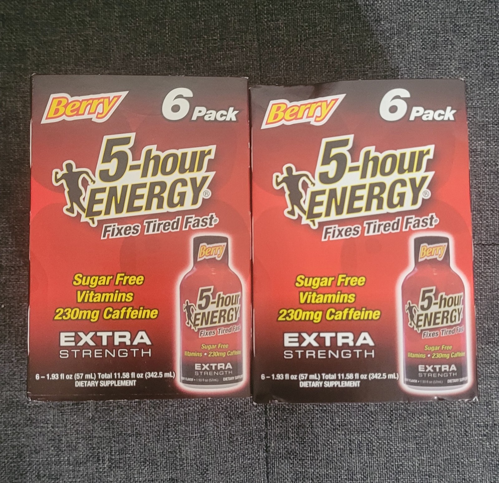 5-hour ENERGY Shot, Extra Strength BERRY 1.93 oz, 12count EXP-07/27 Lot Of 2