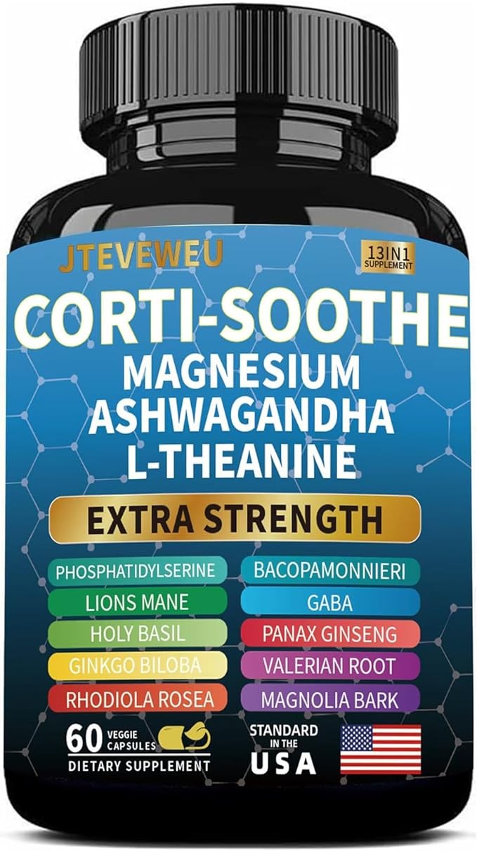 Corti-Soothe Cortisol Supplement for Women and Men w/ Magnesium Glycinate 200mg