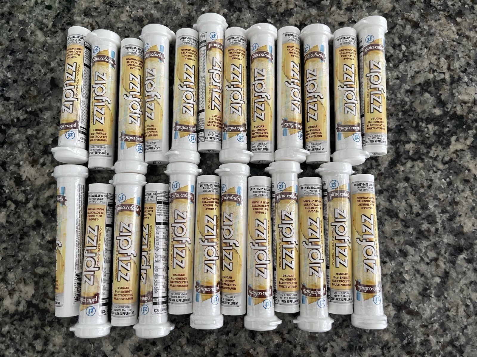 Pina Colada ZIPFIZZ Energy Drink Mix 26 Tubes NEW Exp 10/26