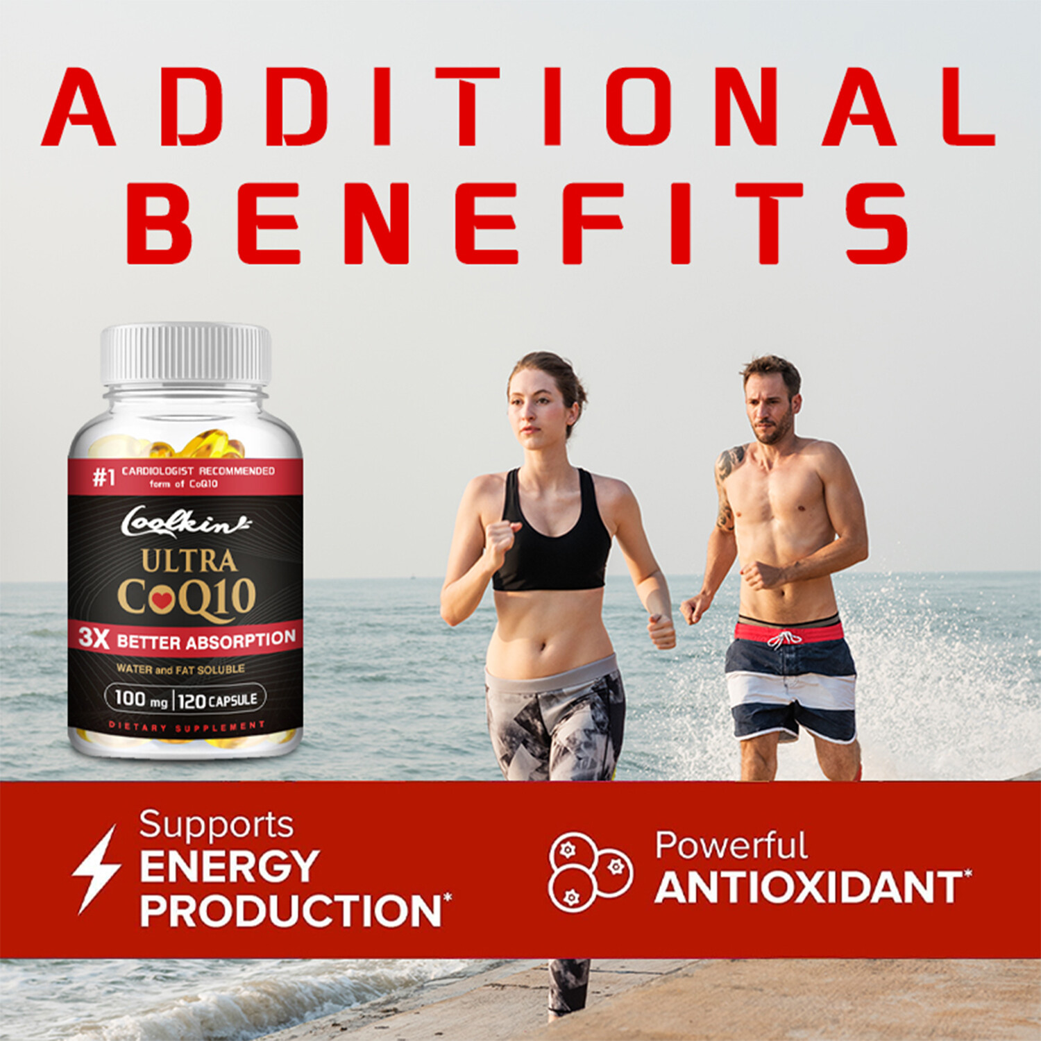Ultra CoQ10 100mg – Heart Support,Cardiovascular and Nerve Health,Energy Support