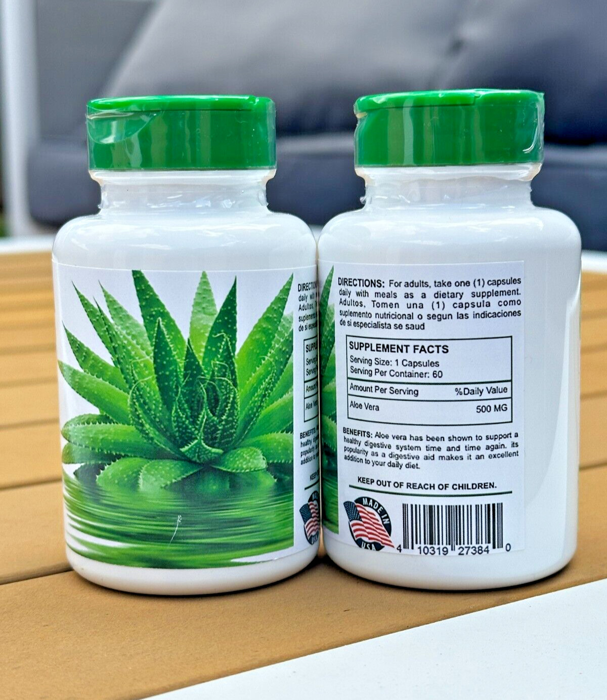 2 Aloe Vera 500mg Extract Capsules Detox Cleaning & Digestive Belly Support Pill