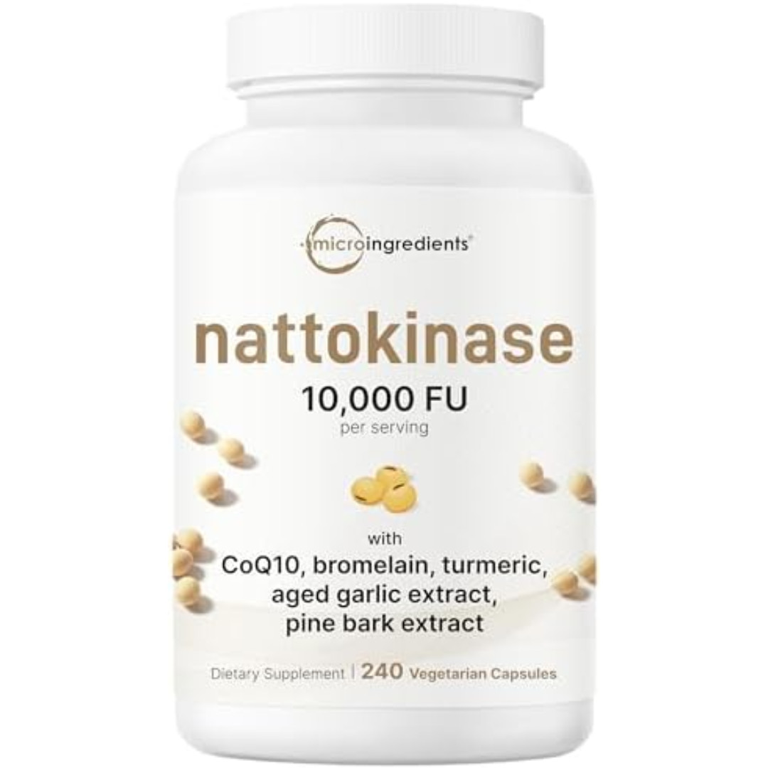 Nattokinase 10,000 FU Vegetarian Capsules Non-gmo Lab Tested Cgmp Made