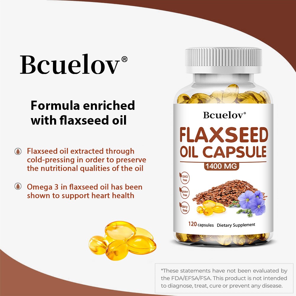 Flaxseed Oil Supplements Heart Health Enhance Immunity Improve Mood 120 Pills US