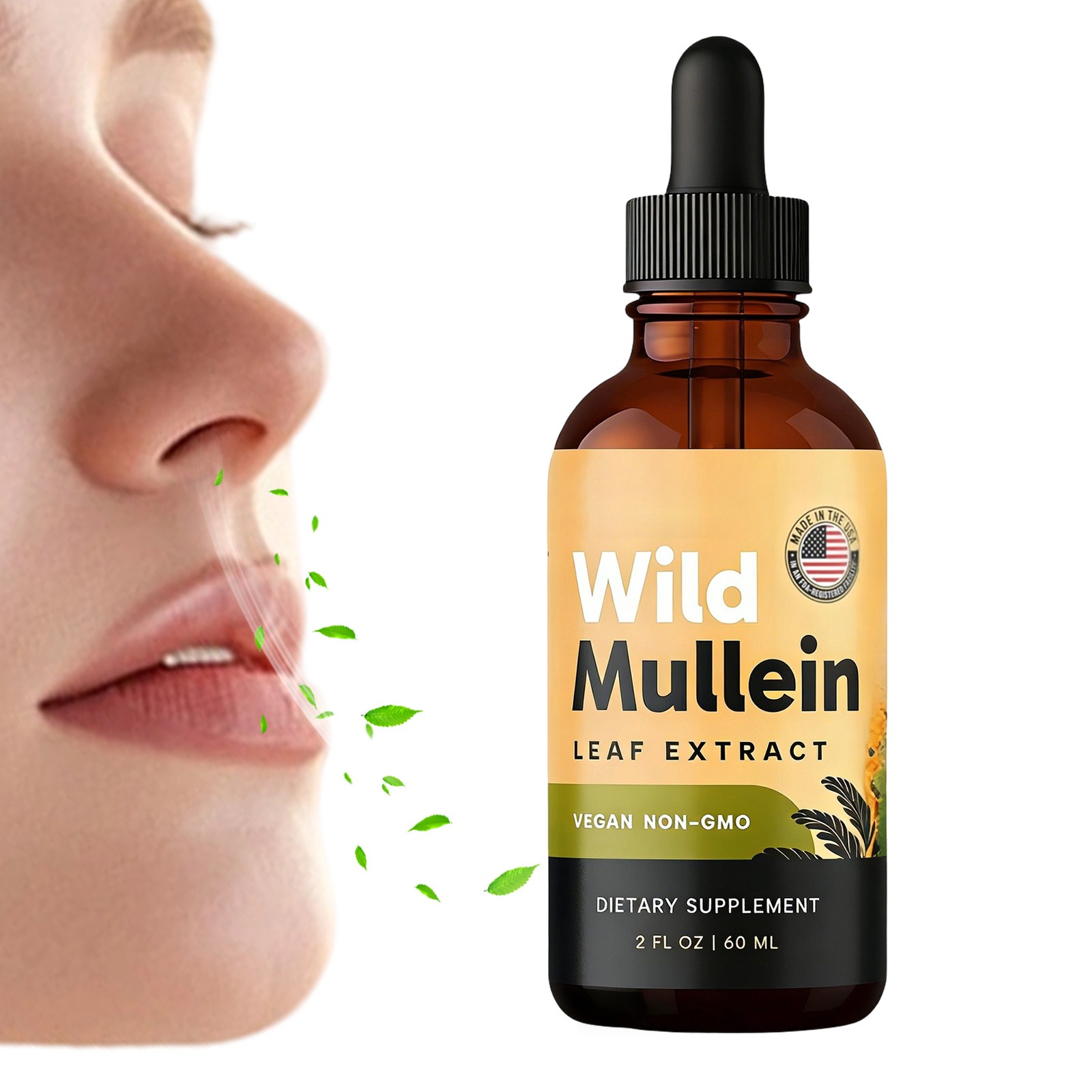 RESPICLEAR All-Natural Mullein Drops formulated with Ginger & Lemon For Lung Cle