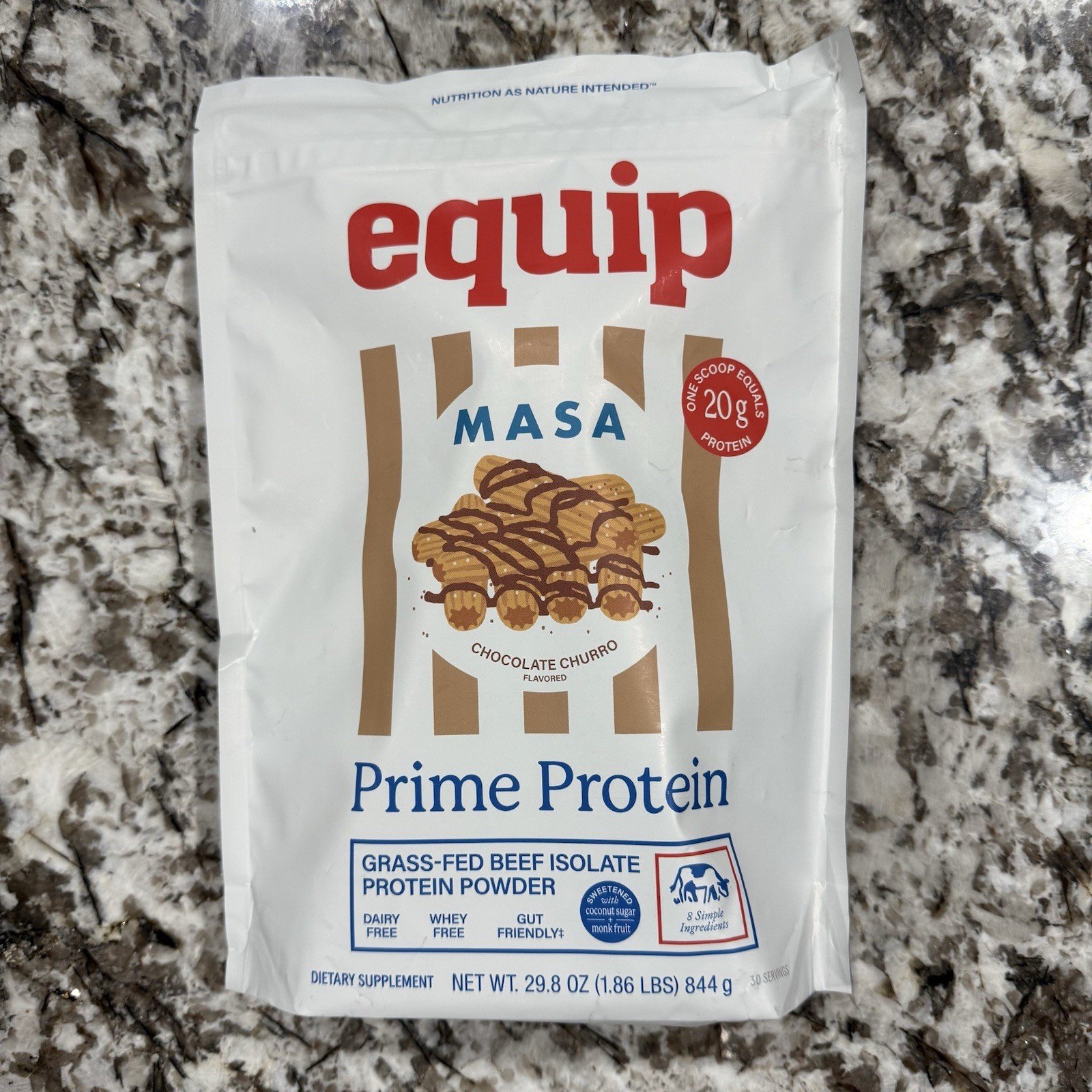 Equip x MASA Chocolate Churro Grass-Fed Beef Protein Powder 29.8oz NEW