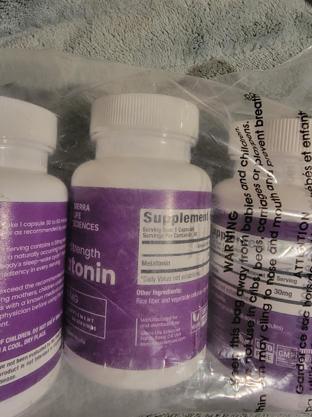3 PACK 30mg Extra Strength Melatonin Sleep & Circadian Rhythm Support Supplement
