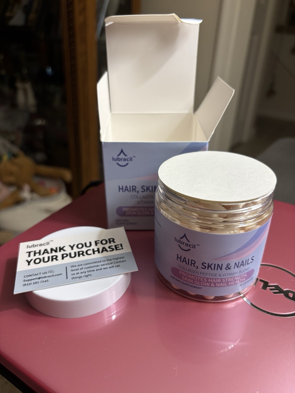 1 sealed container with box Lubracil Hair, Skin & Nails Dietary Supplement NEW