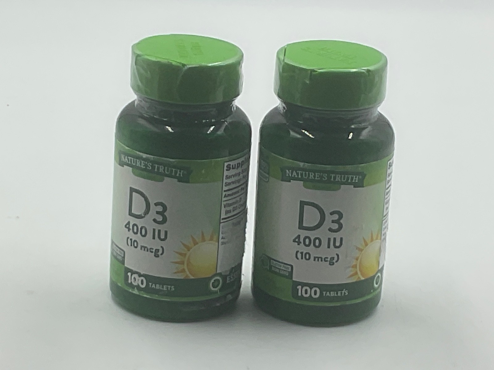 Nature’s Truth Vitamin Supplement D3 400 IU Gluten Free Tablets 10 mcg 100 Count